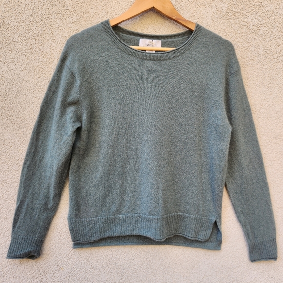 magashoni Sweaters - MAGASHONI Women's Sweater Large Green 100% Cashmere Quiet Luxury Lightweight